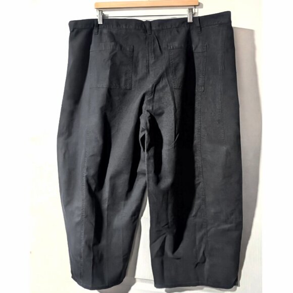 Eileen Fisher | Cotton Hemp Stretch Wide-Leg Pant In Black - Picture 4 of 11